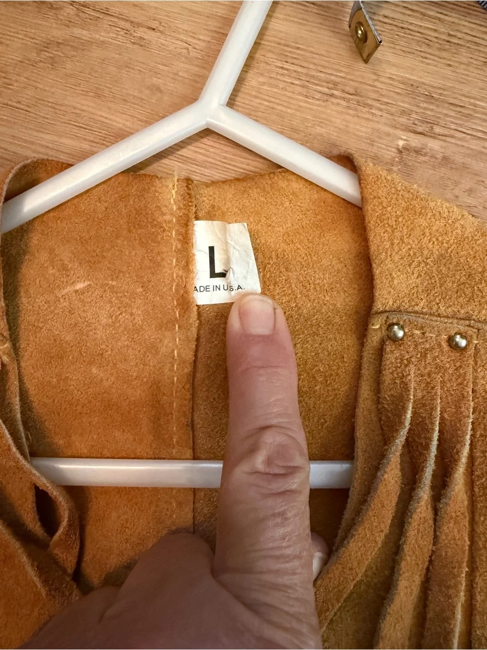 Vintage Kids Suede Western Fringe Vest - Brown